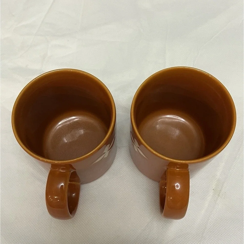 Vtg Pottery Barn Dune Persimmon Cup Mug  Saucer Coffee Tea MCM Boho Replacement